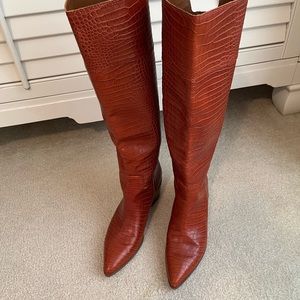 Franco Sarto Faux crocodile boots